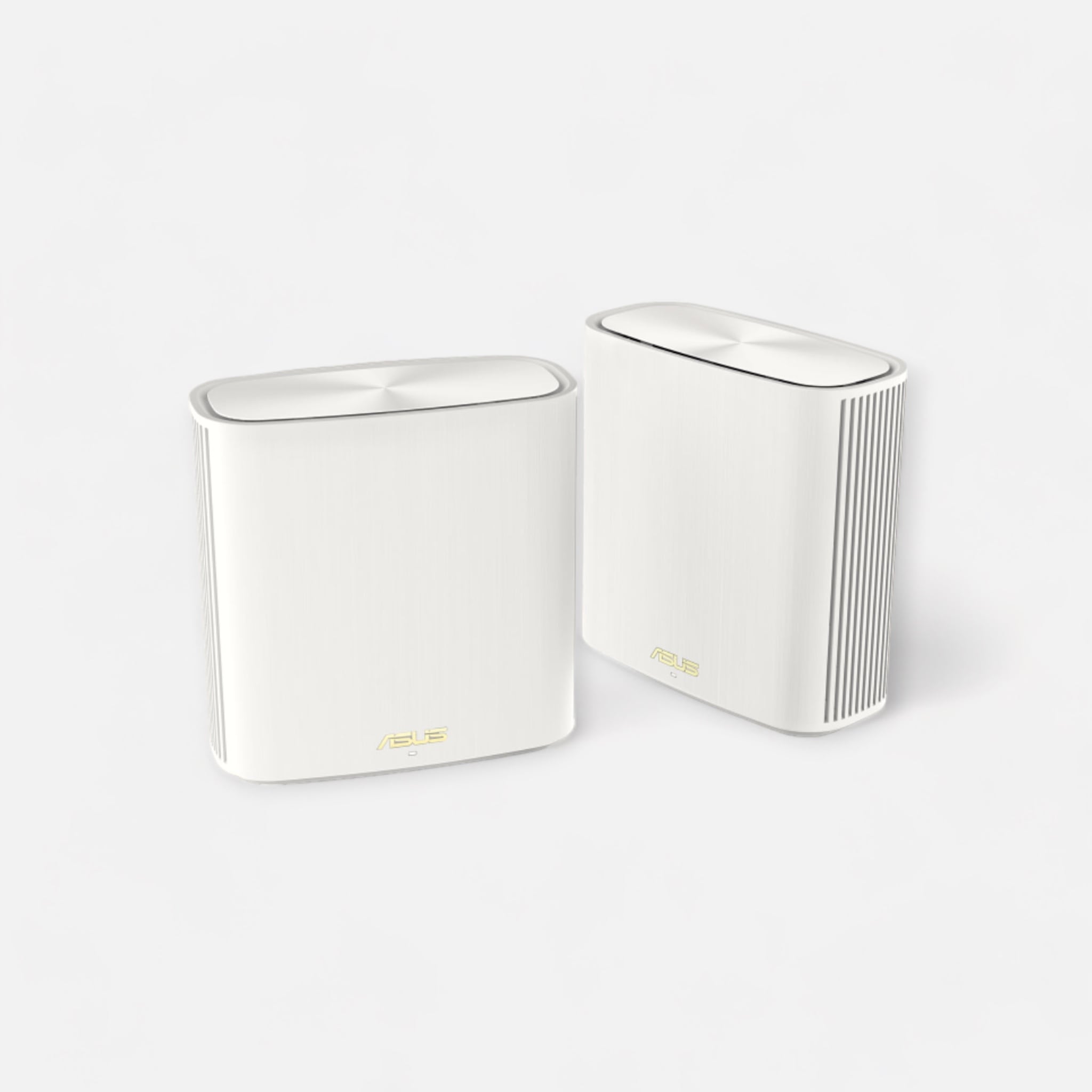 A pair of Asus XD6 routers in white